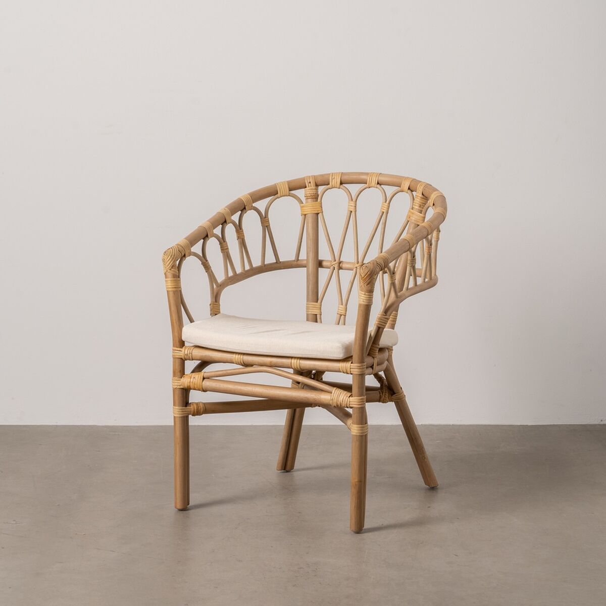 Matsalsstol Vit Honung Rattan 58 x 59 x 78 cm - 2