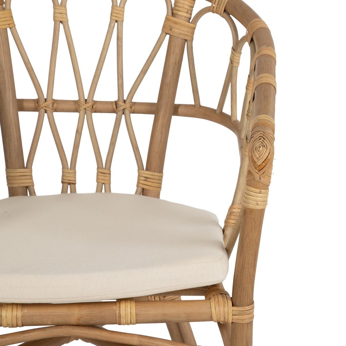 Matsalsstol Vit Honung Rattan 58 x 59 x 78 cm - 5