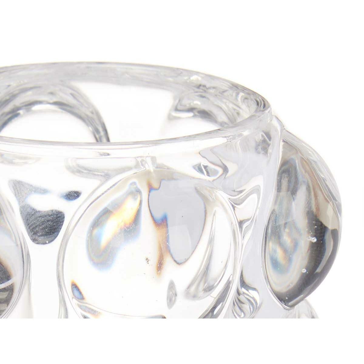 Ljusstakar Gift Decor Transparent Glas 8,4 x 12,5 x 8,4 cm Mikro-pärlor (12 antal) - 2