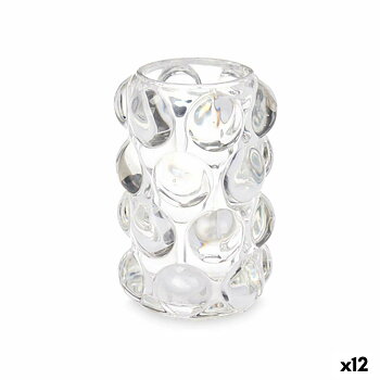Ljusstakar Gift Decor Transparent Glas 8,4 x 12,5 x 8,4 cm Mikro-pärlor (12 antal)