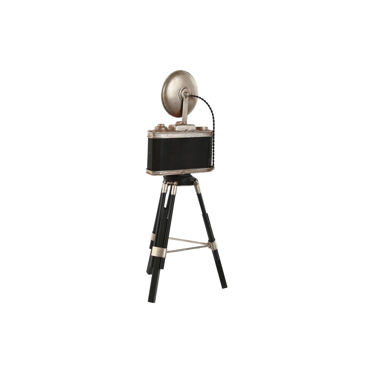 Prydnadsfigur Home ESPRIT Svart Silvrig Kamera Vintage 15 x 17 x 37 cm - 2