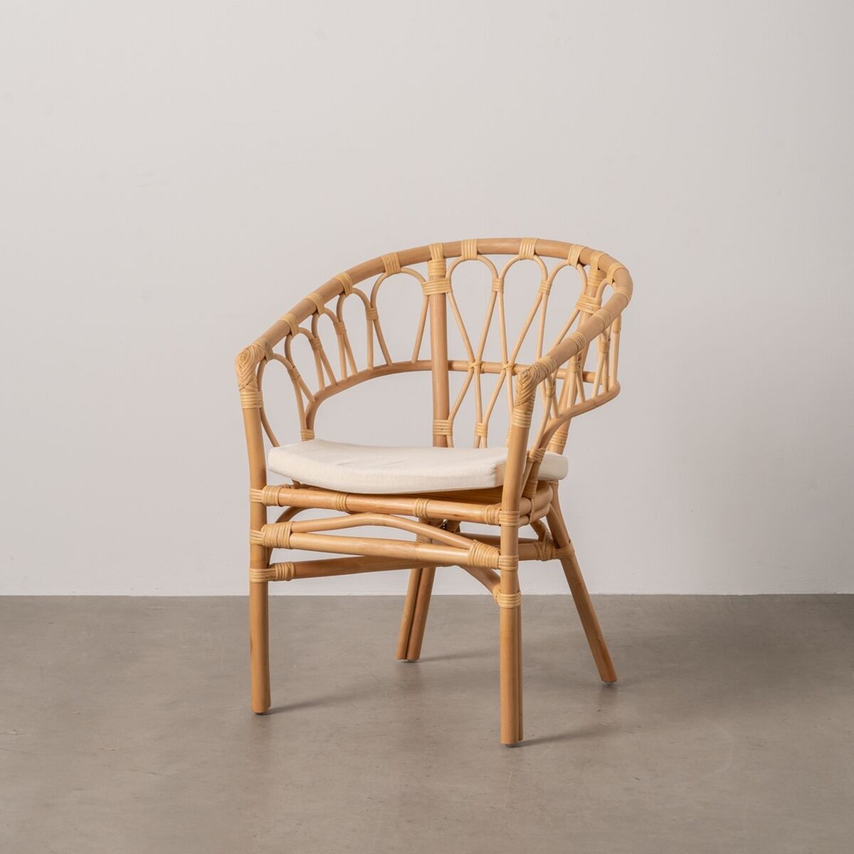 Matsalsstol Vit Naturell Rattan 58 x 59 x 78 cm - 2