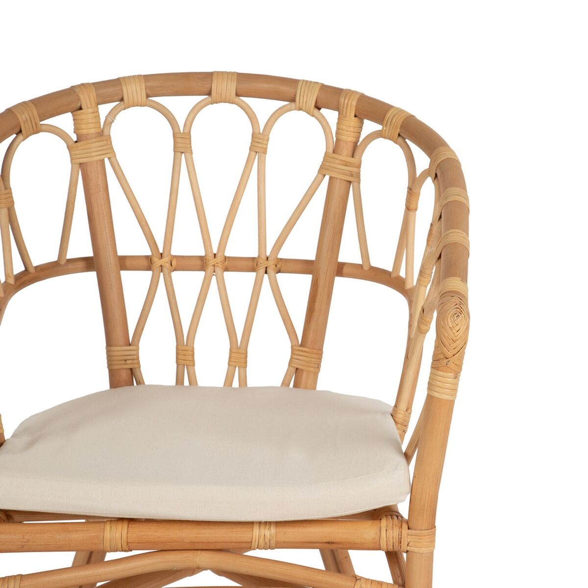 Matsalsstol Vit Naturell Rattan 58 x 59 x 78 cm - 5