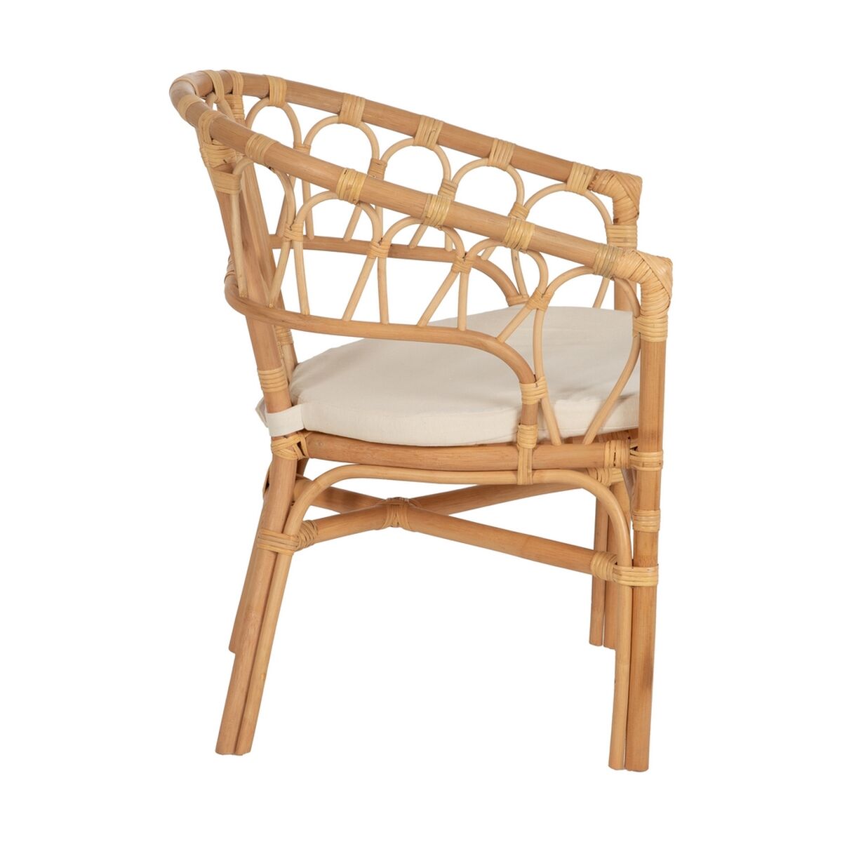 Matsalsstol Vit Naturell Rattan 58 x 59 x 78 cm - 3
