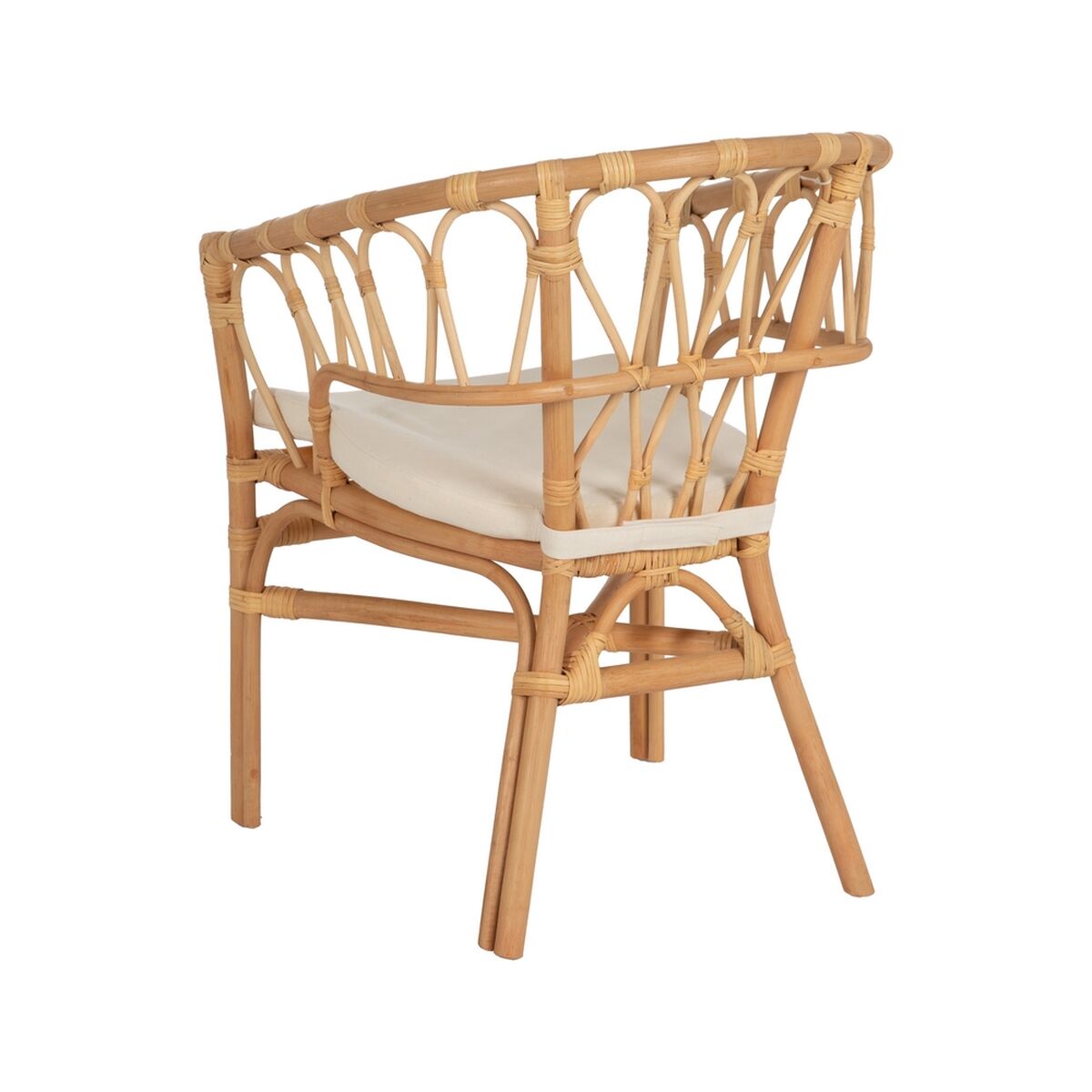 Matsalsstol Vit Naturell Rattan 58 x 59 x 78 cm - 4