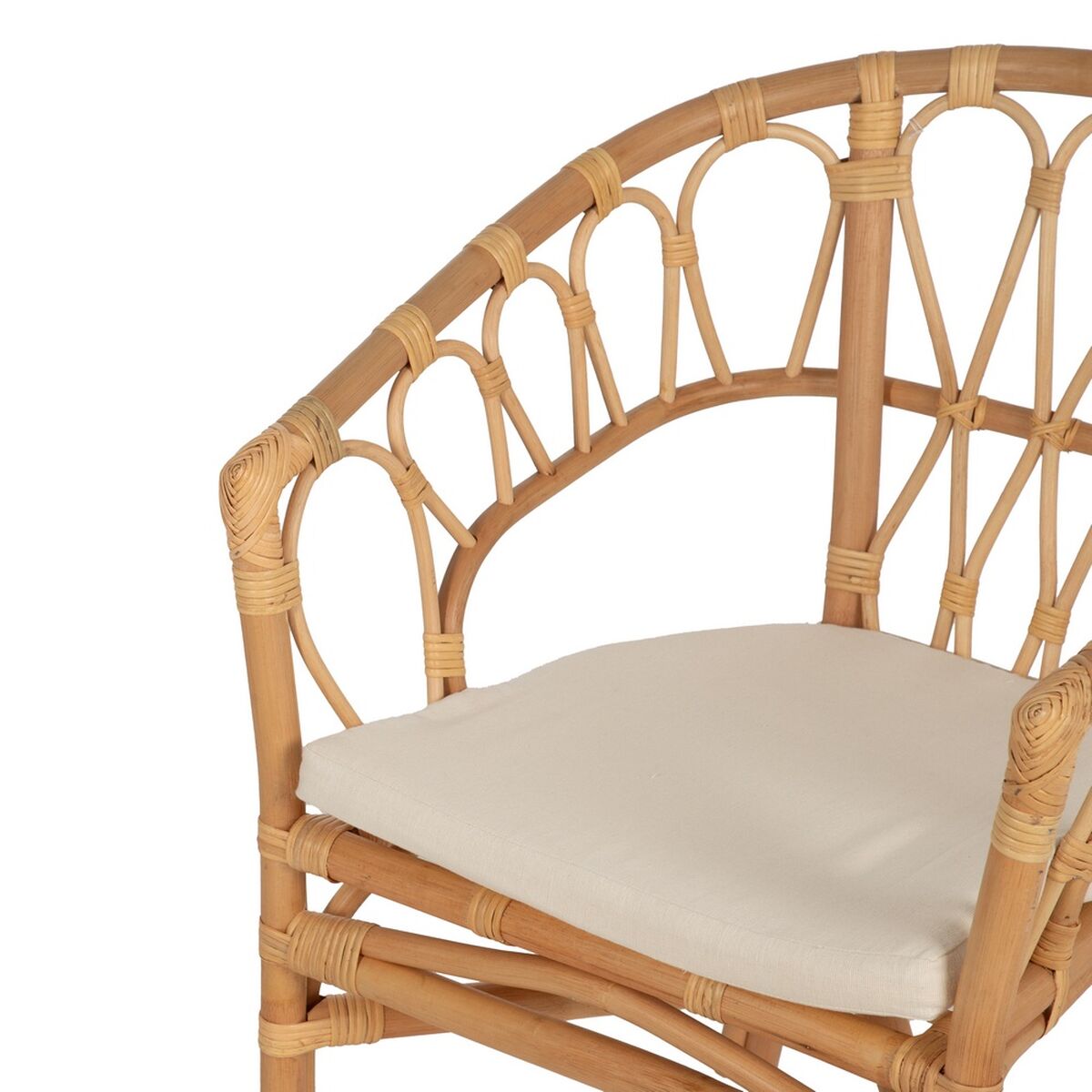 Matsalsstol Vit Naturell Rattan 58 x 59 x 78 cm - 6