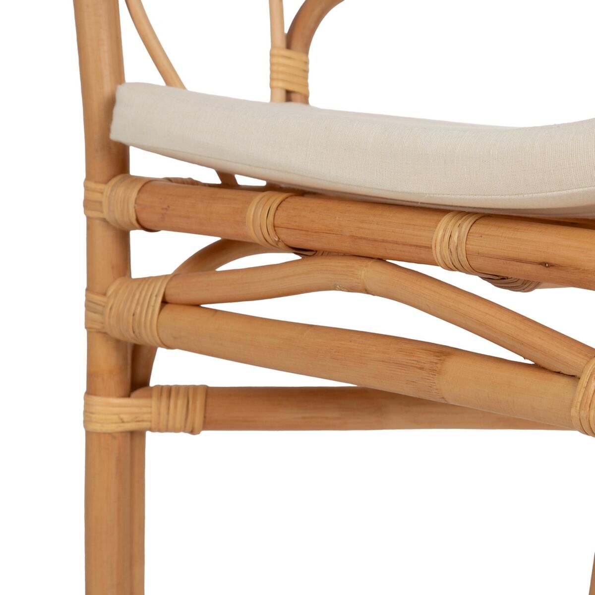 Matsalsstol Vit Naturell Rattan 58 x 59 x 78 cm - 8