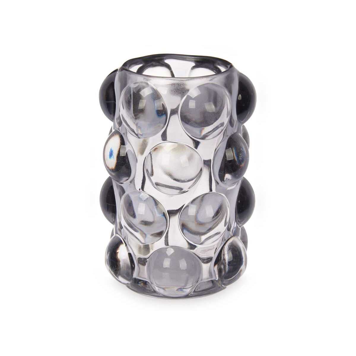 Ljusstakar Gift Decor Grå Glas 8,4 x 12,5 x 8,4 cm Mikro-pärlor (12 antal) - 4