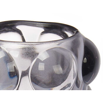 Ljusstakar Gift Decor Grå Glas 8,4 x 12,5 x 8,4 cm Mikro-pärlor (12 antal)