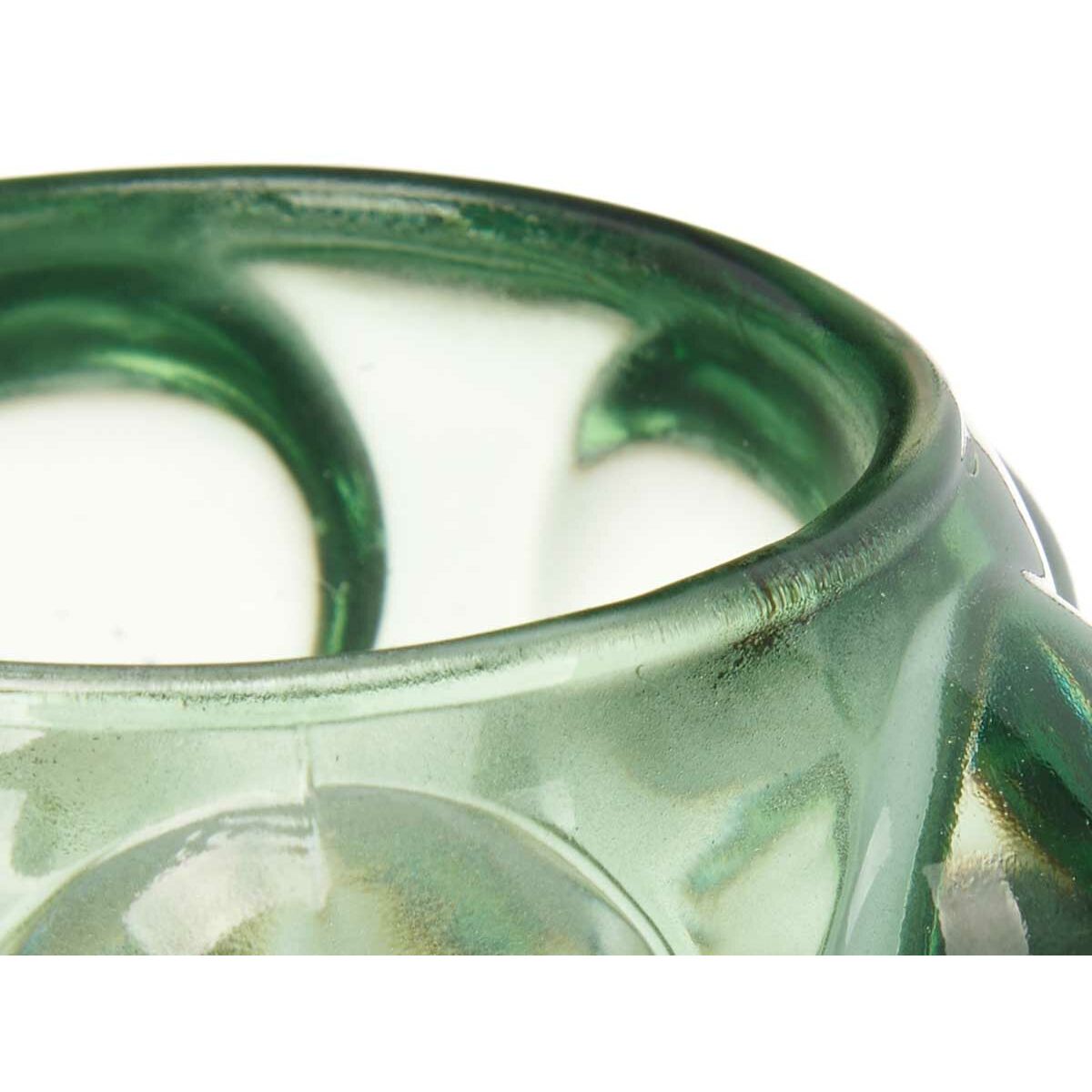 Ljusstakar Gift Decor Grön Glas 8,4 x 12,5 x 8,4 cm Mikro-pärlor (12 antal) - 2