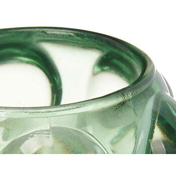 Ljusstakar Gift Decor Grön Glas 8,4 x 12,5 x 8,4 cm Mikro-pärlor (12 antal)