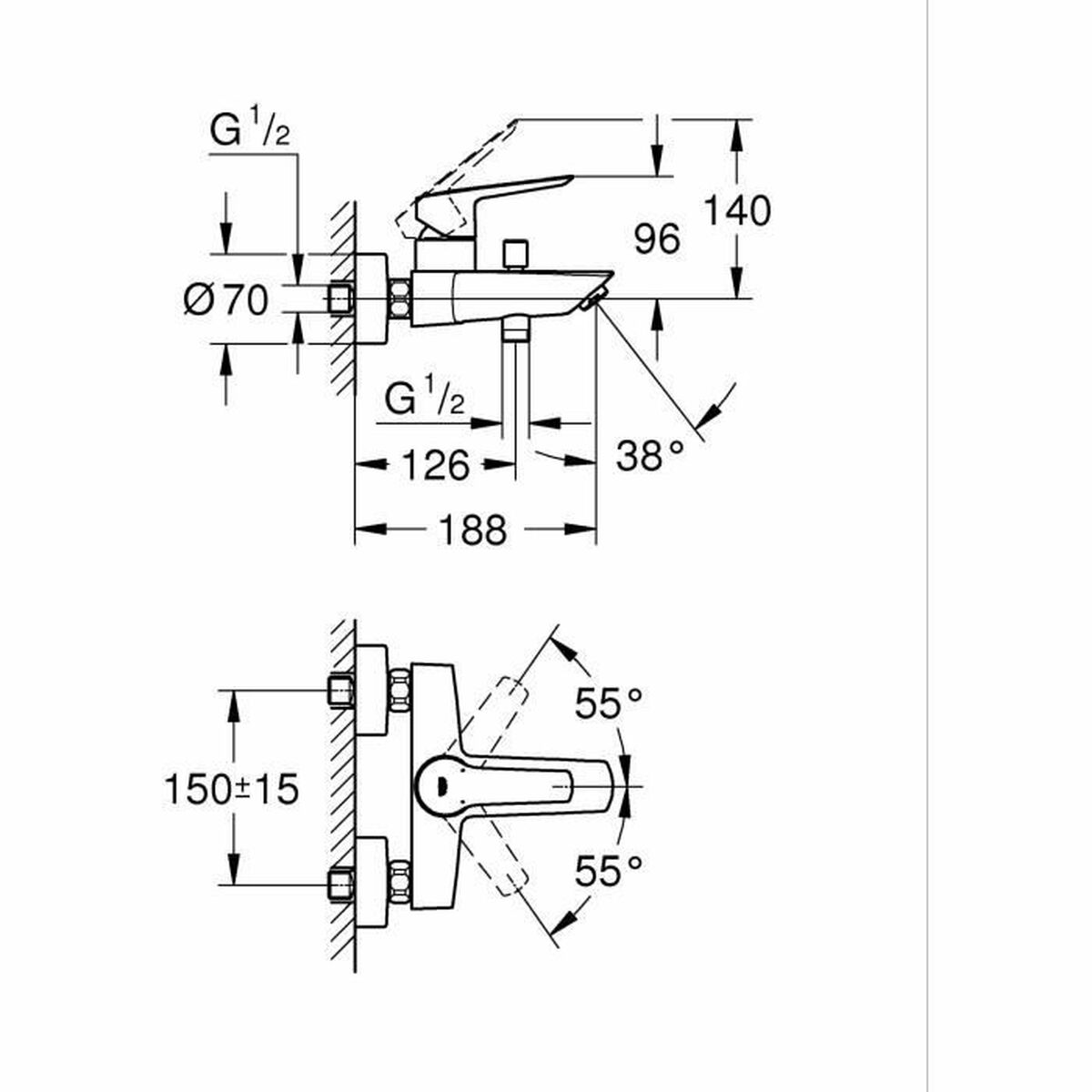 Blandare Grohe Metall Mässing - 3