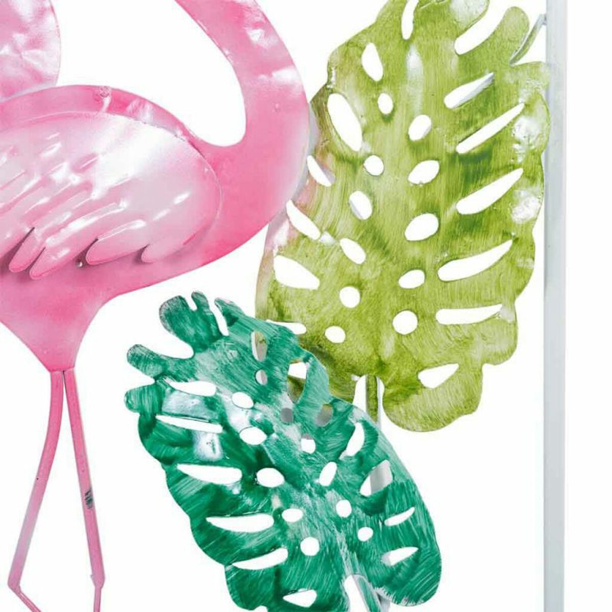 Väggdekoration Alexandra House Living Multicolour Metall Rosa flamingo 5 x 81 x 81 cm - 2