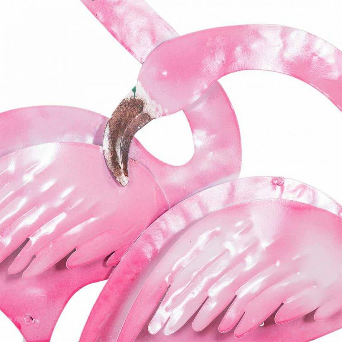 Väggdekoration Alexandra House Living Multicolour Metall Rosa flamingo 5 x 81 x 81 cm - 4