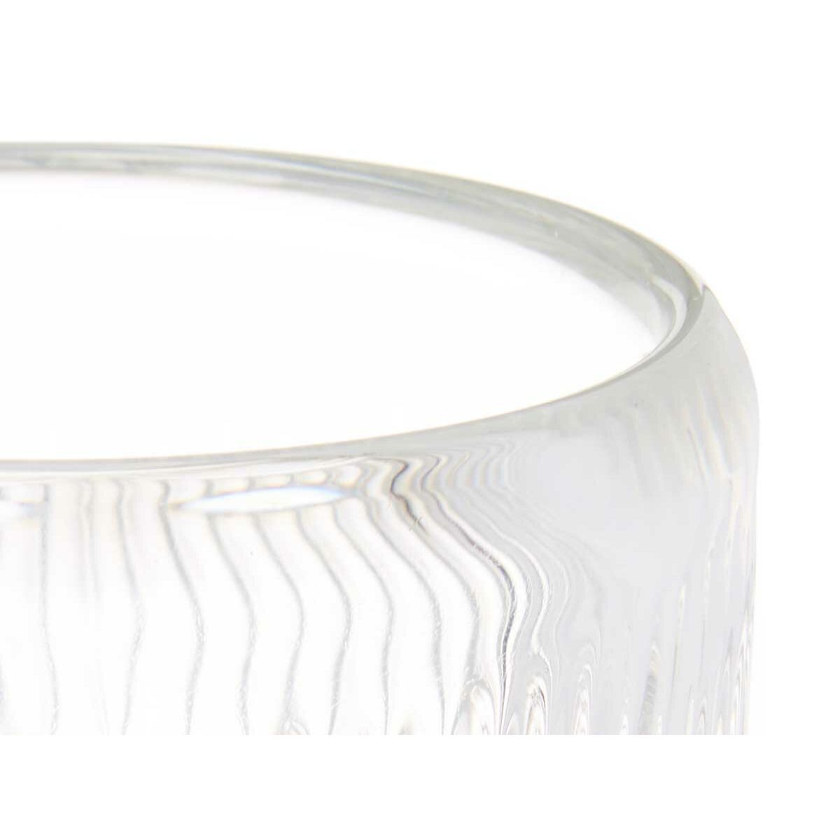 Ljusstakar Gift Decor Transparent Glas 9 x 9,5 x 9 cm Ränder (12 antal) - 2