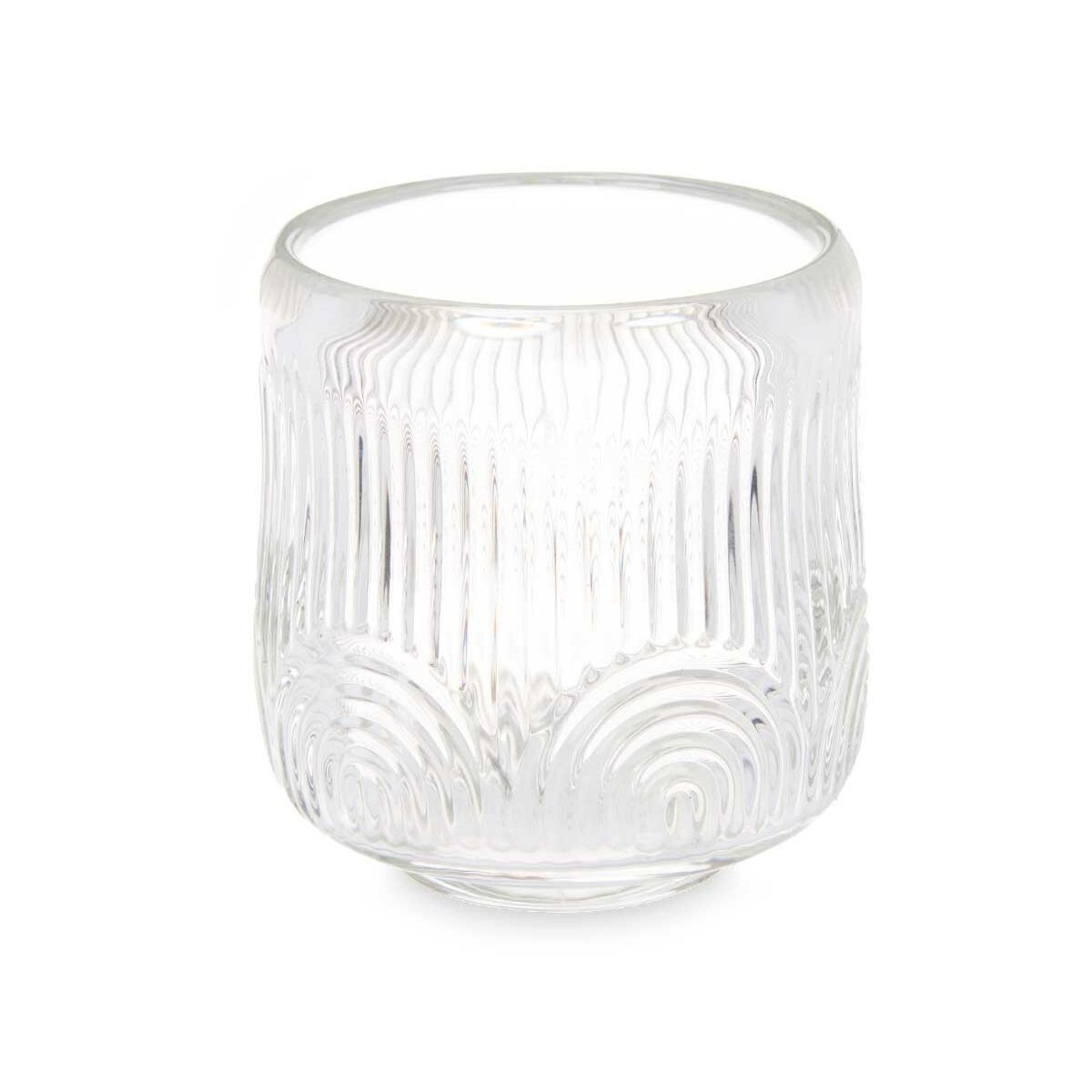 Ljusstakar Gift Decor Transparent Glas 9 x 9,5 x 9 cm Ränder (12 antal) - 4