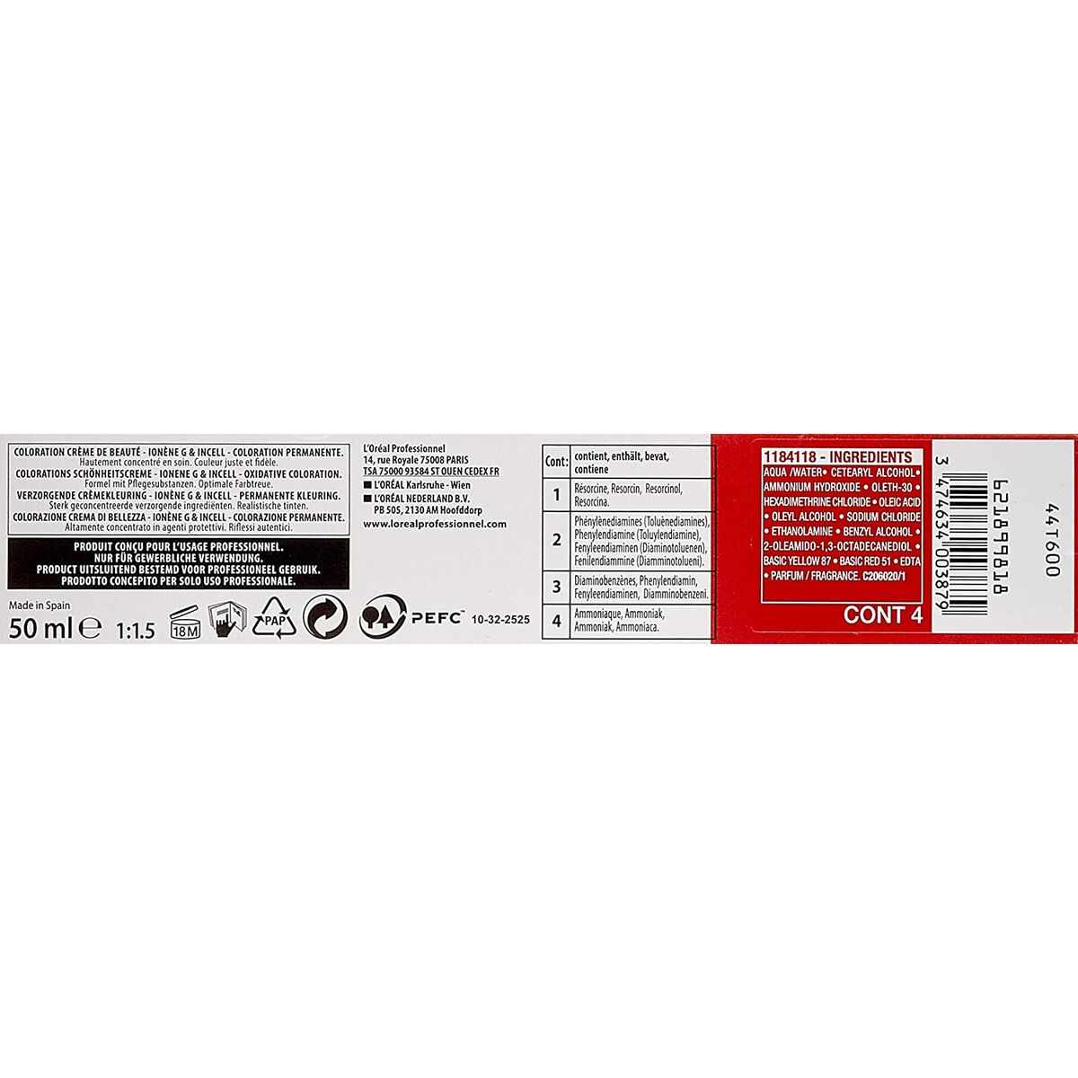 Permanent hårfäg - creme Majirel L'Oreal Professionnel Paris LMCONMR (50 ml) - 3