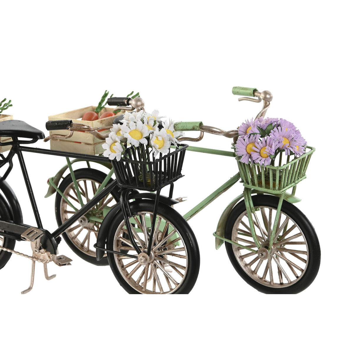 Prydnadsfigur Home ESPRIT Svart Mint Cykel Vintage 24 x 9 x 13 cm (2 antal) - 3