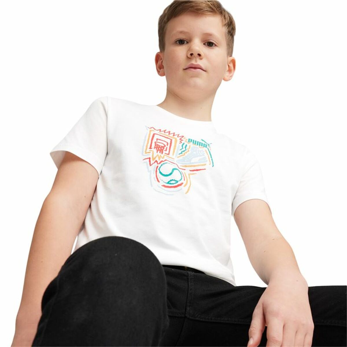 Barn T-shirt med kortärm Puma GRAPHICS - 3