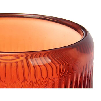 Ljusstakar Gift Decor Orange Takpanna Glas 9 x 9,5 x 9 cm Ränder (12 antal)