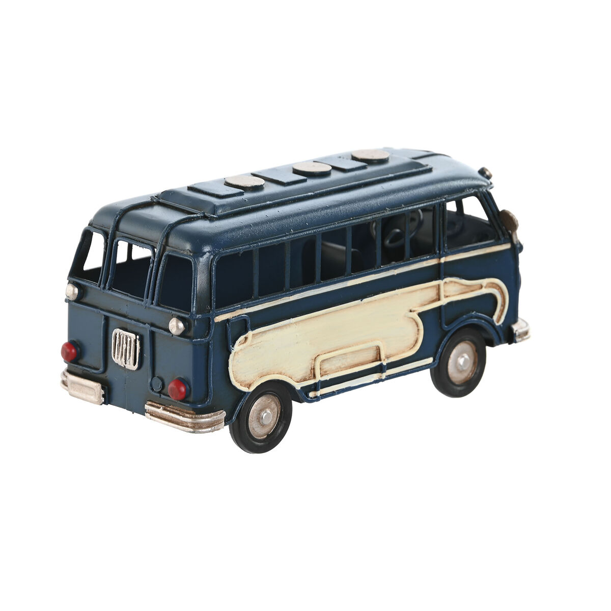 Prydnadsfigur Home ESPRIT Blå Vit Buss Vintage 17 x 7 x 8 cm (2 antal) - 2