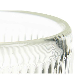 Ljusstakar Gift Decor Transparent Glas 7,5 x 7,8 x 7,5 cm Ränder (12 antal)