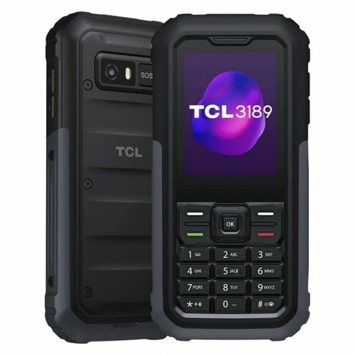 Mobiltelefon för seniorer TCL 3189 2,4" Grå Svart/Grå
