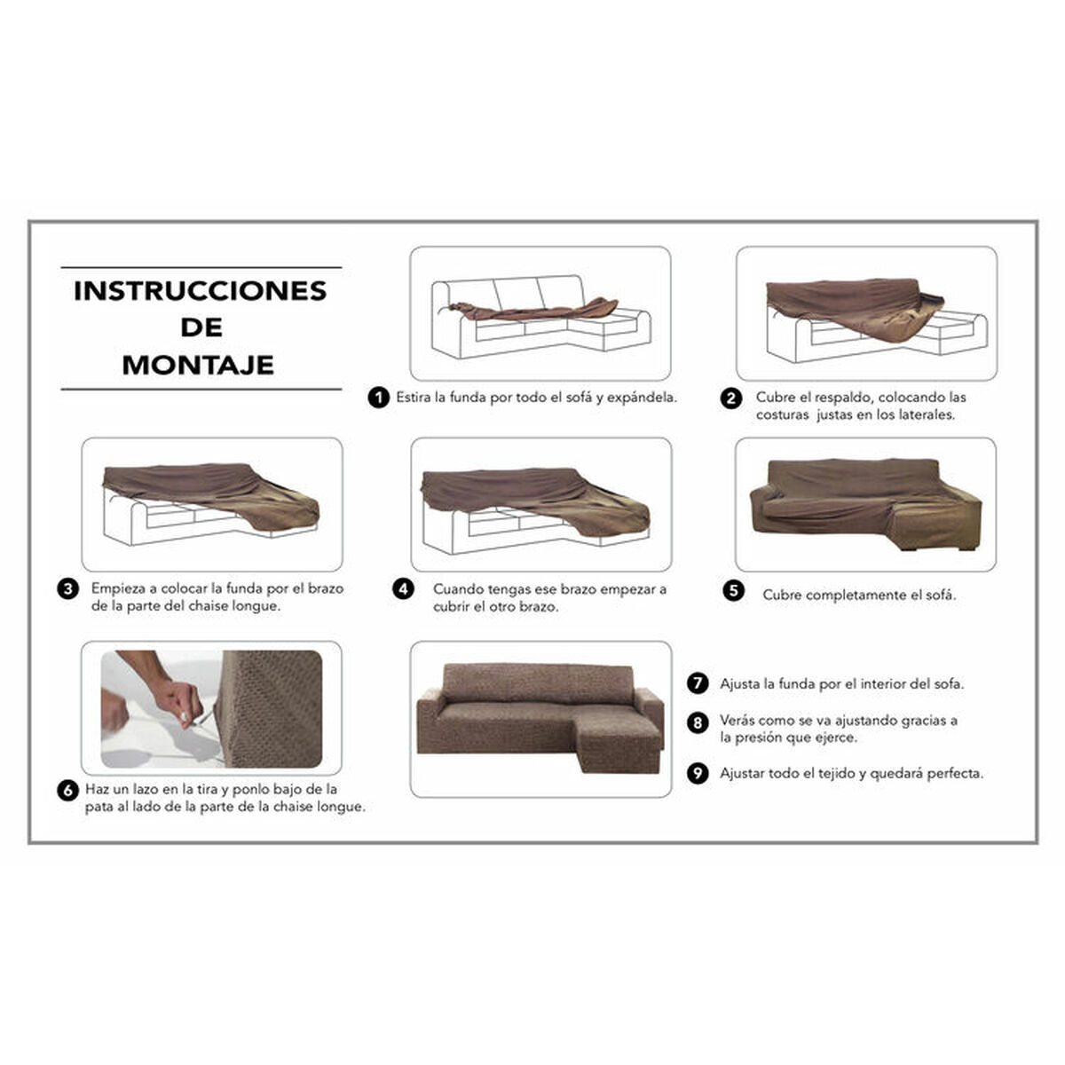 Chaise longue-omslag med kort högerarm Hosteline CAMERON Bordeaux 48 x 29 x 14 cm - 2
