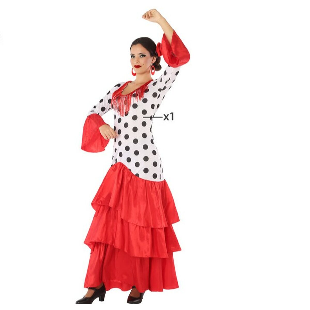 Maskeraddräkt vuxna Flamenca Röd Spanien - 9