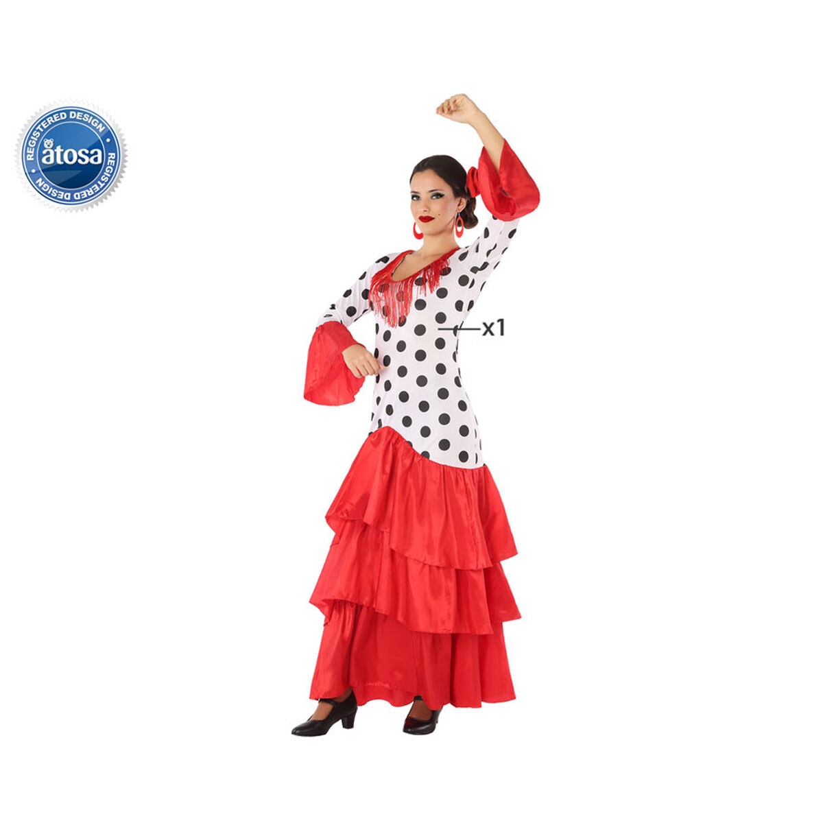 Maskeraddräkt vuxna Flamenca Röd Spanien - 7