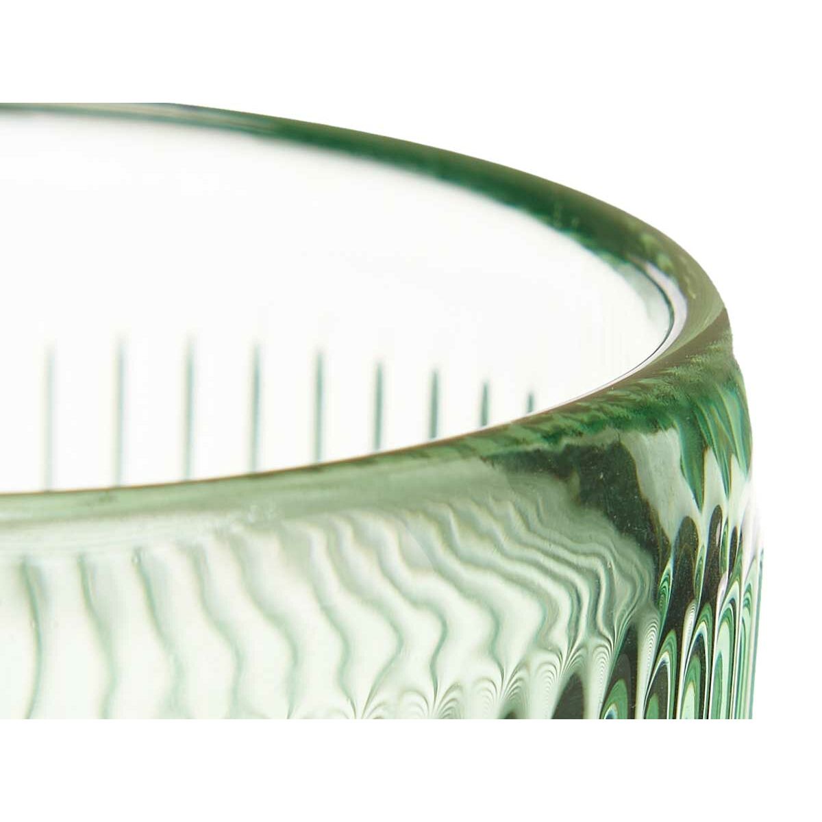 Ljusstakar Gift Decor Grön Glas 7,5 x 7,8 x 7,5 cm Ränder (12 antal) - 2