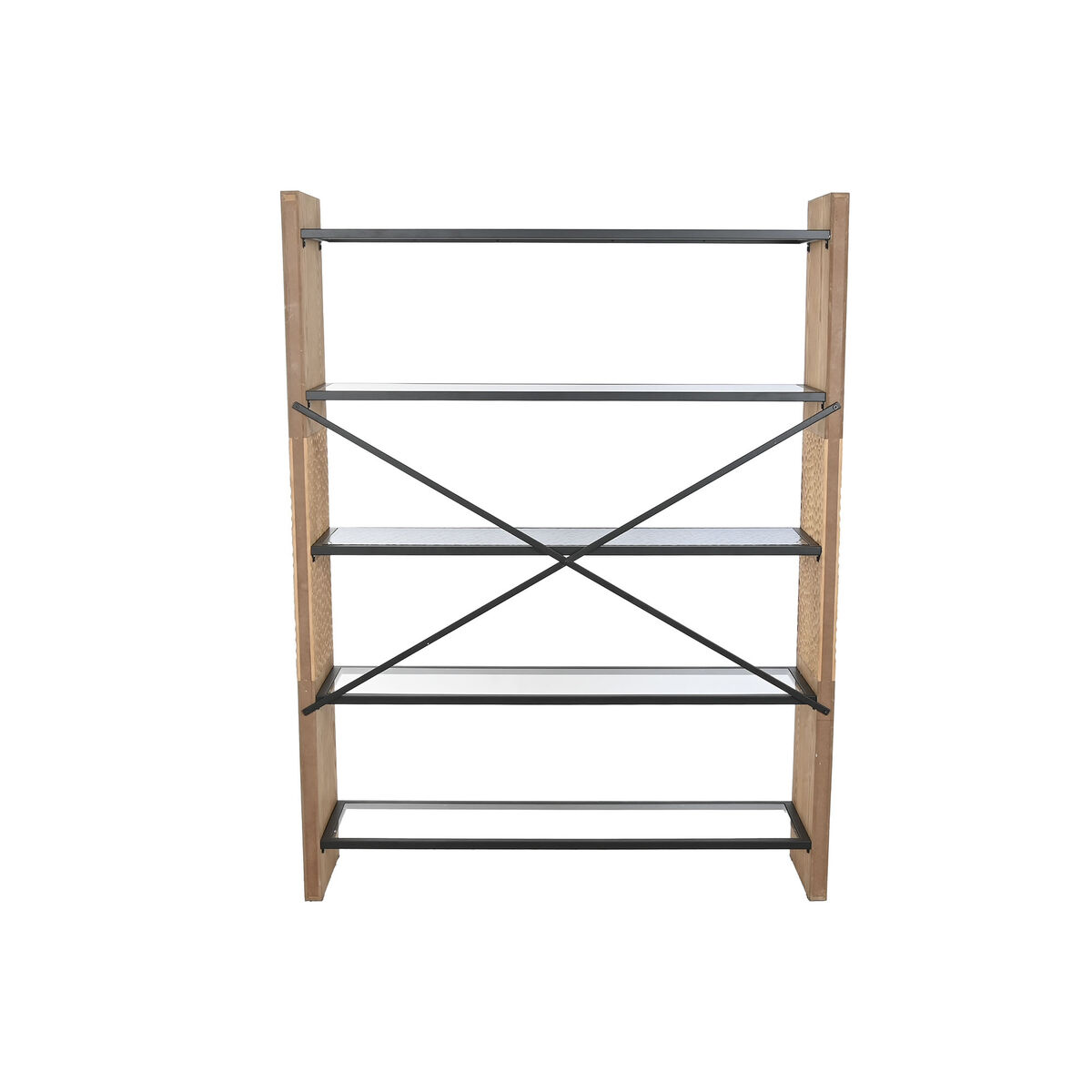 Bokhylla Home ESPRIT Metall Glas Granträ 120 x 31 x 158 cm - 2