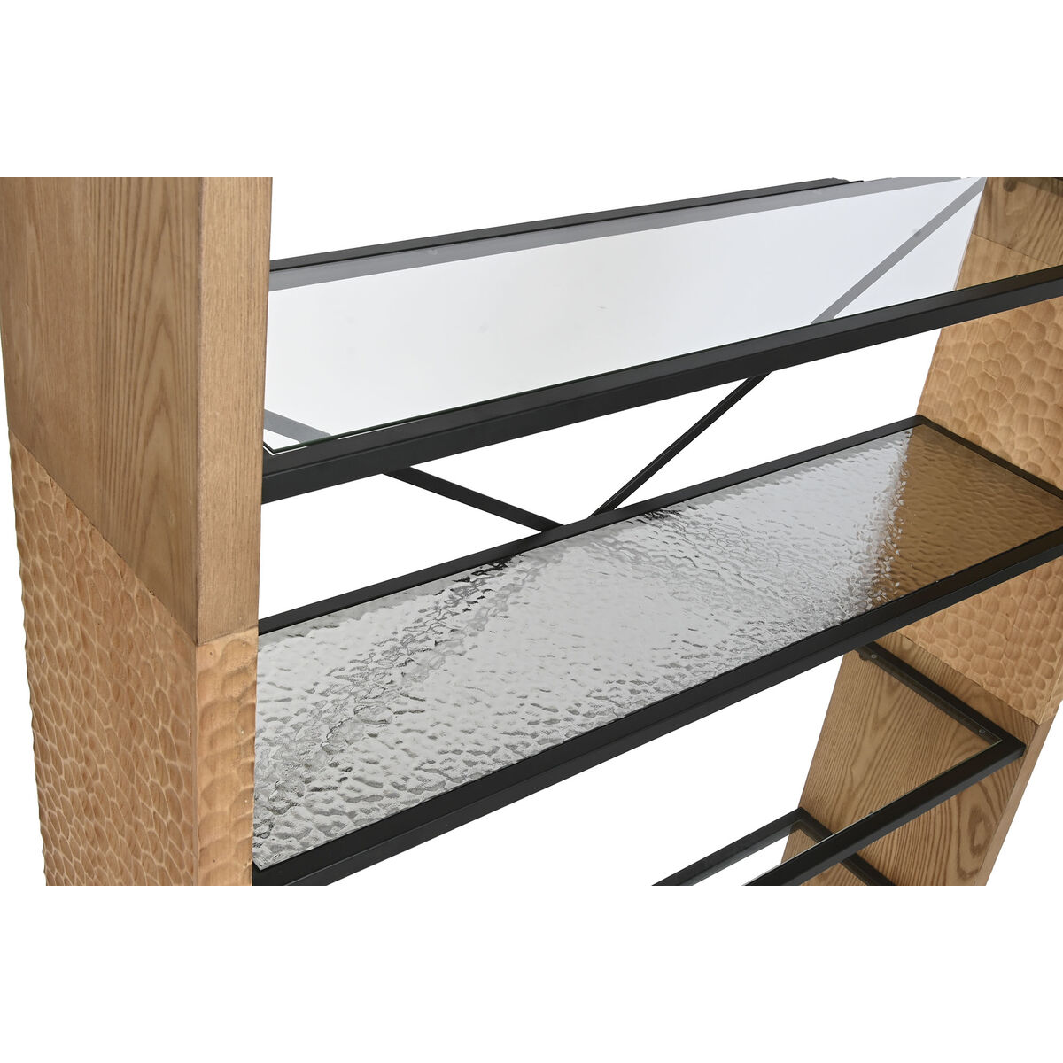 Bokhylla Home ESPRIT Metall Glas Granträ 120 x 31 x 158 cm - 3