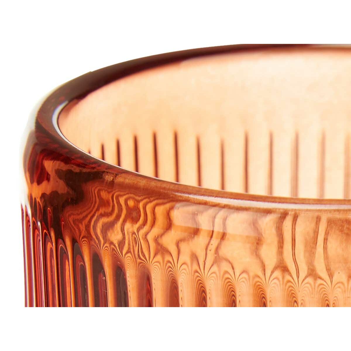 Ljusstakar Gift Decor Orange Takpanna Glas 7,5 x 7,8 x 7,5 cm Ränder (12 antal) - 2