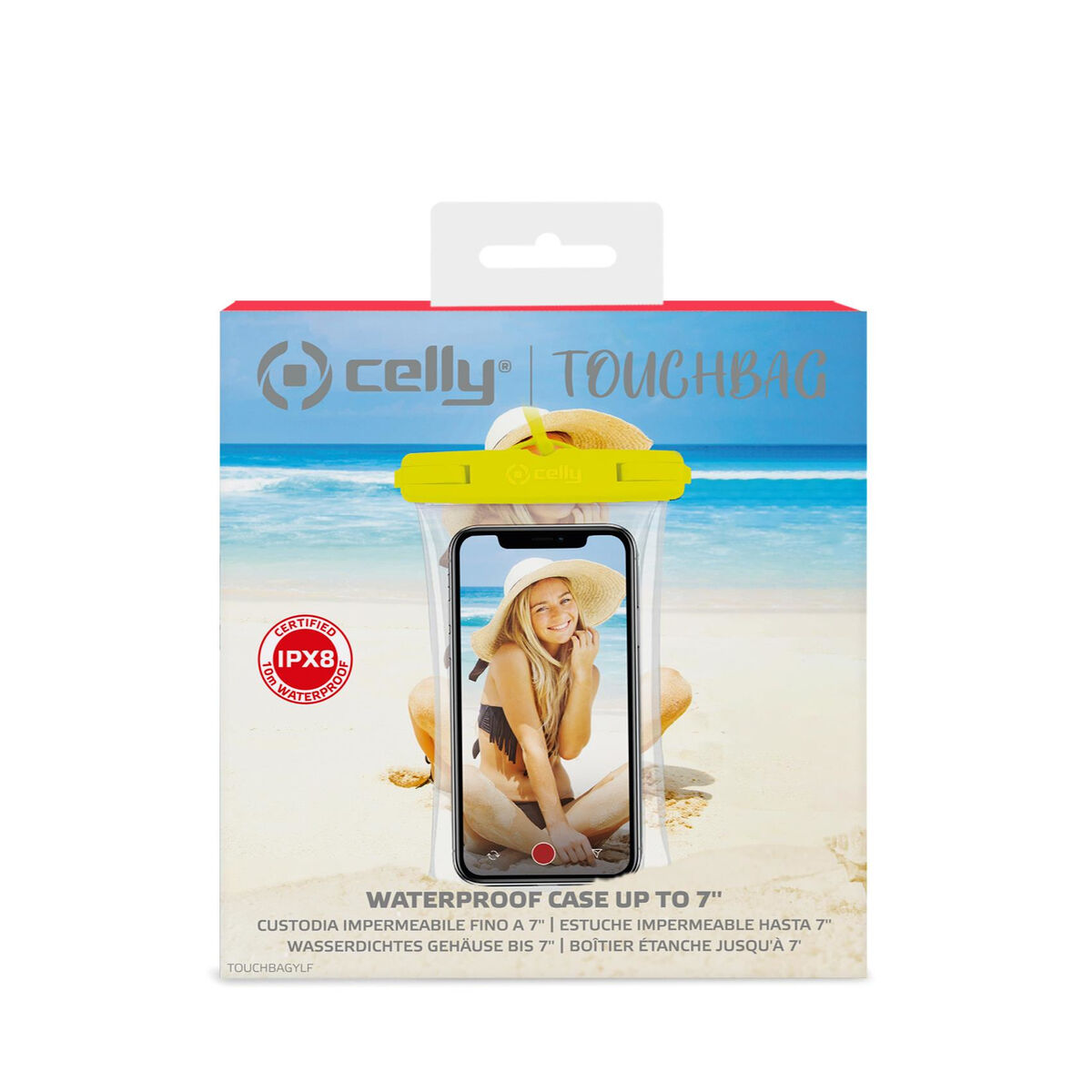 Vattentät Väska Celly Touchbag 7" Gul