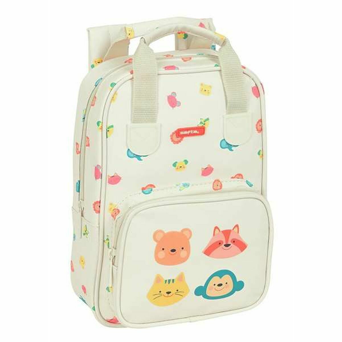 Barnryggsäck Safta Cabecitas Kräm 20 x 28 x 8 cm - 3