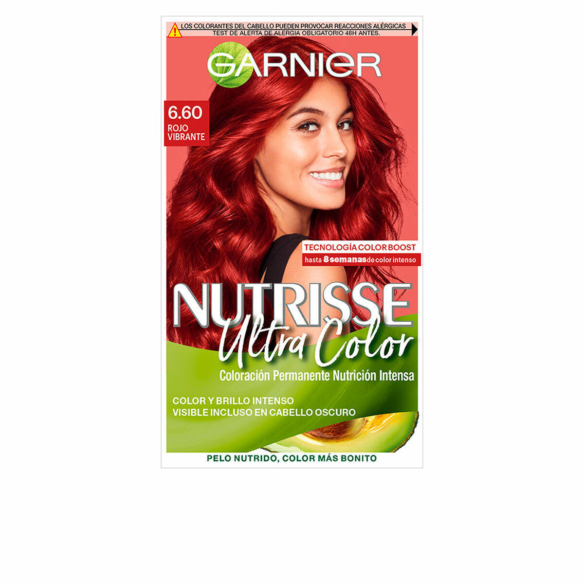 Permanent färg Garnier Nutrisse Knallrött Nº 6.60 Nº 6,60-Rouge Vibrant (3 antal)