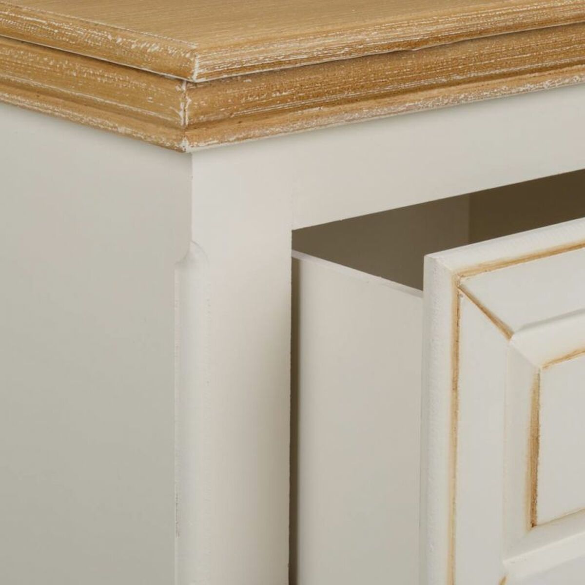 Nattduksbord Alexandra House Living Vit Naturell 33 x 53 x 37 cm - 3