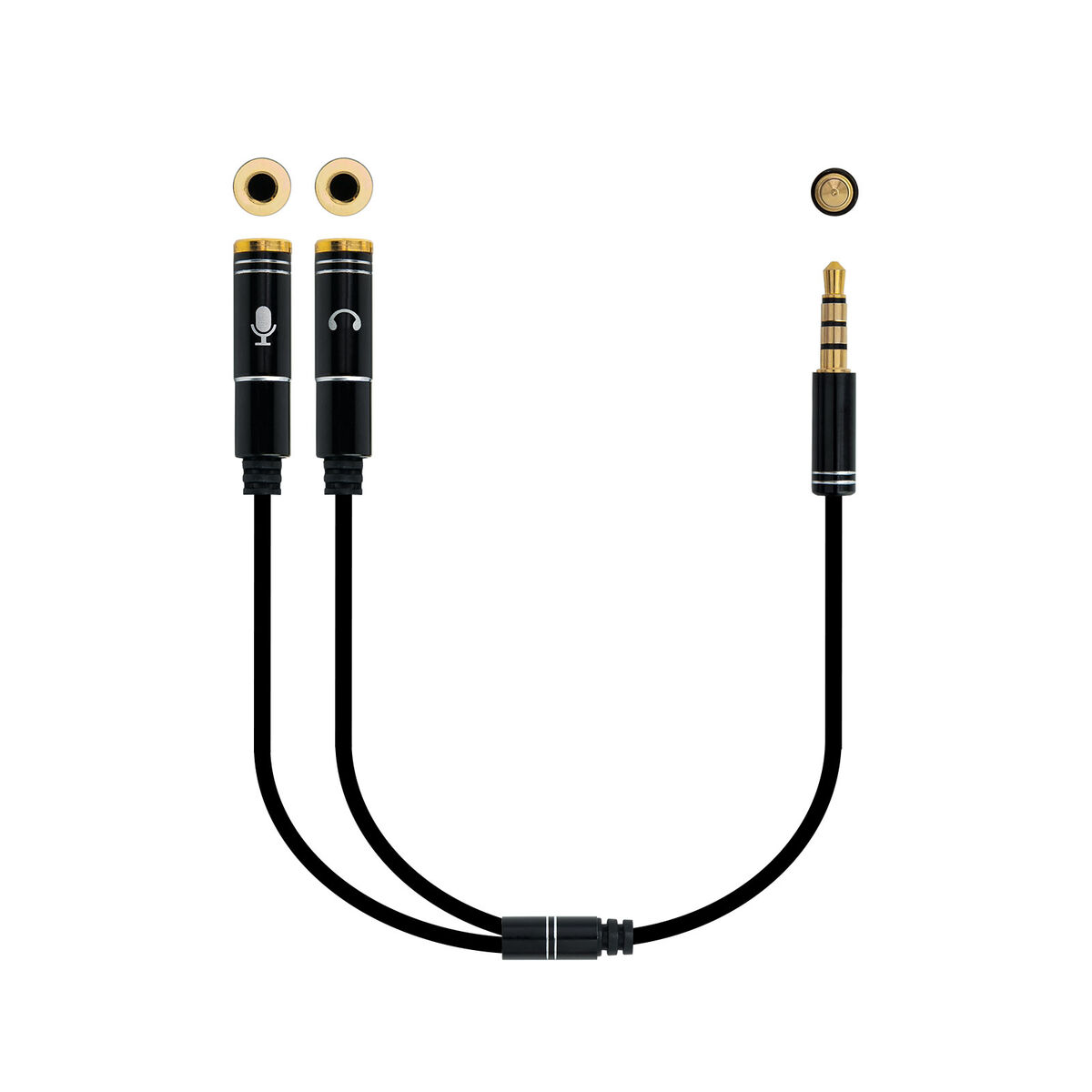 Ljudkabel Jack (3,5 mm) Förgrenare NANOCABLE 10.24.1202 Vit Svart