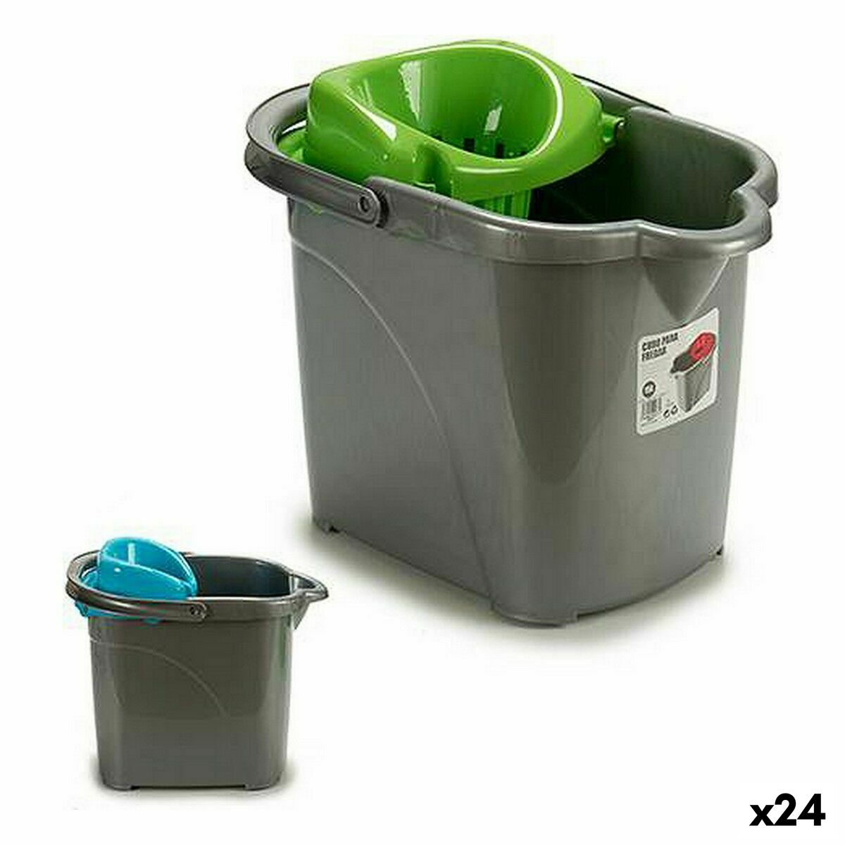 Hink Med hjul Plast 15 L 31 x 31 x 41 cm (24 antal)