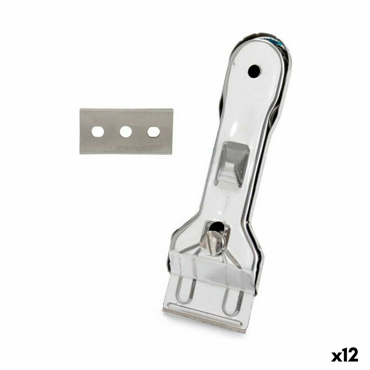 Keramikhällsskrapa Kinvara Silvrig Silver Metall 13,5 x 4,5 x 1 cm 4,5 x 13,5 x 1 cm (12 antal) - 3