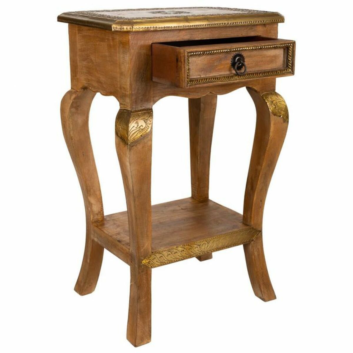 Nattduksbord Alexandra House Living Gyllene 28 x 61 x 38 cm - 4