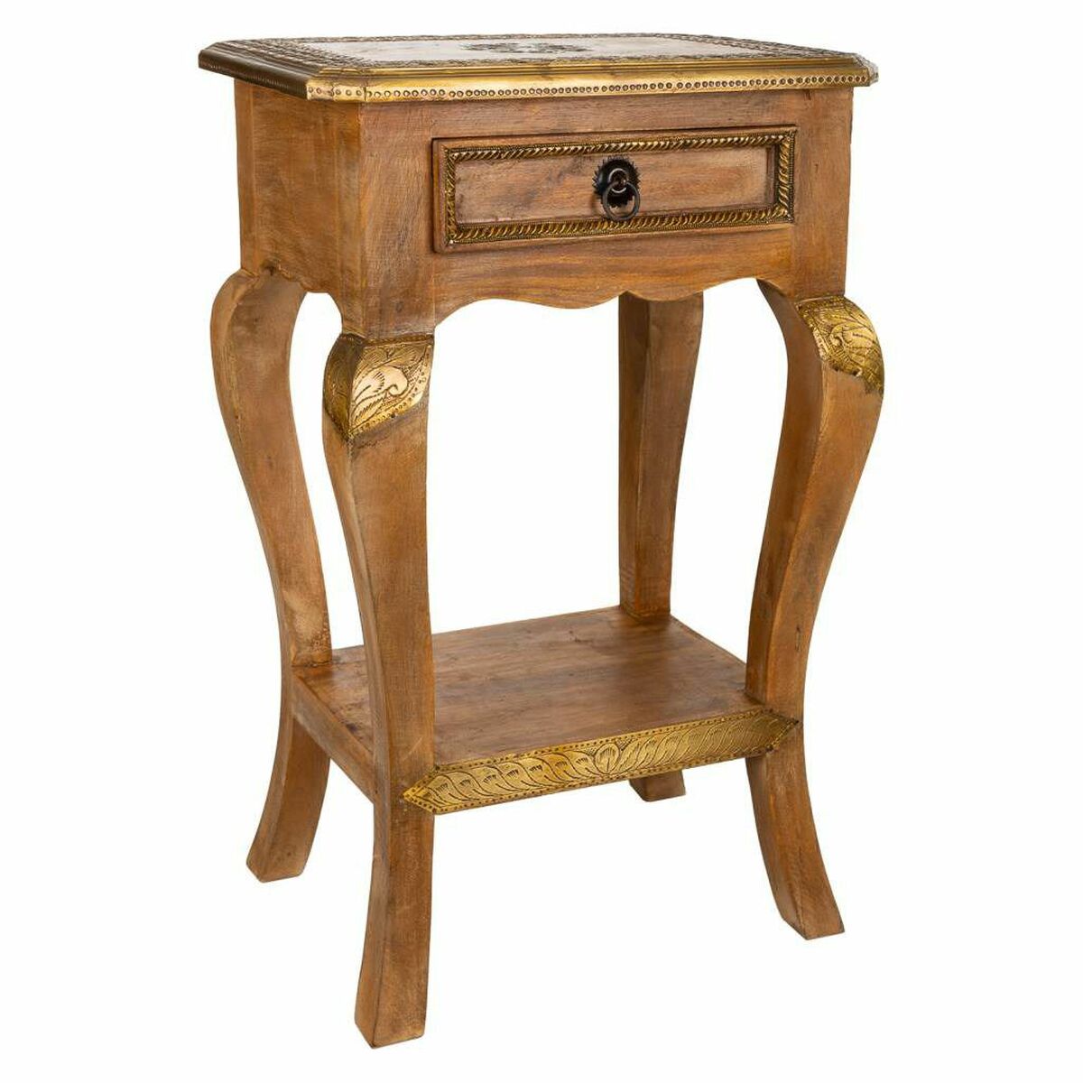 Nattduksbord Alexandra House Living Gyllene 28 x 61 x 38 cm