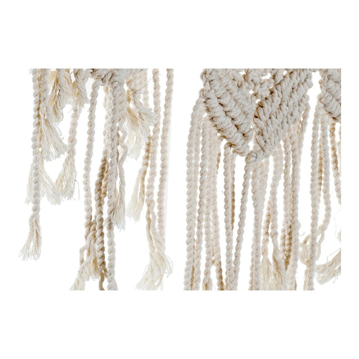 Väggspegel DKD Home Decor Vit Boho Makramé 75 x 2 x 75 cm - 3