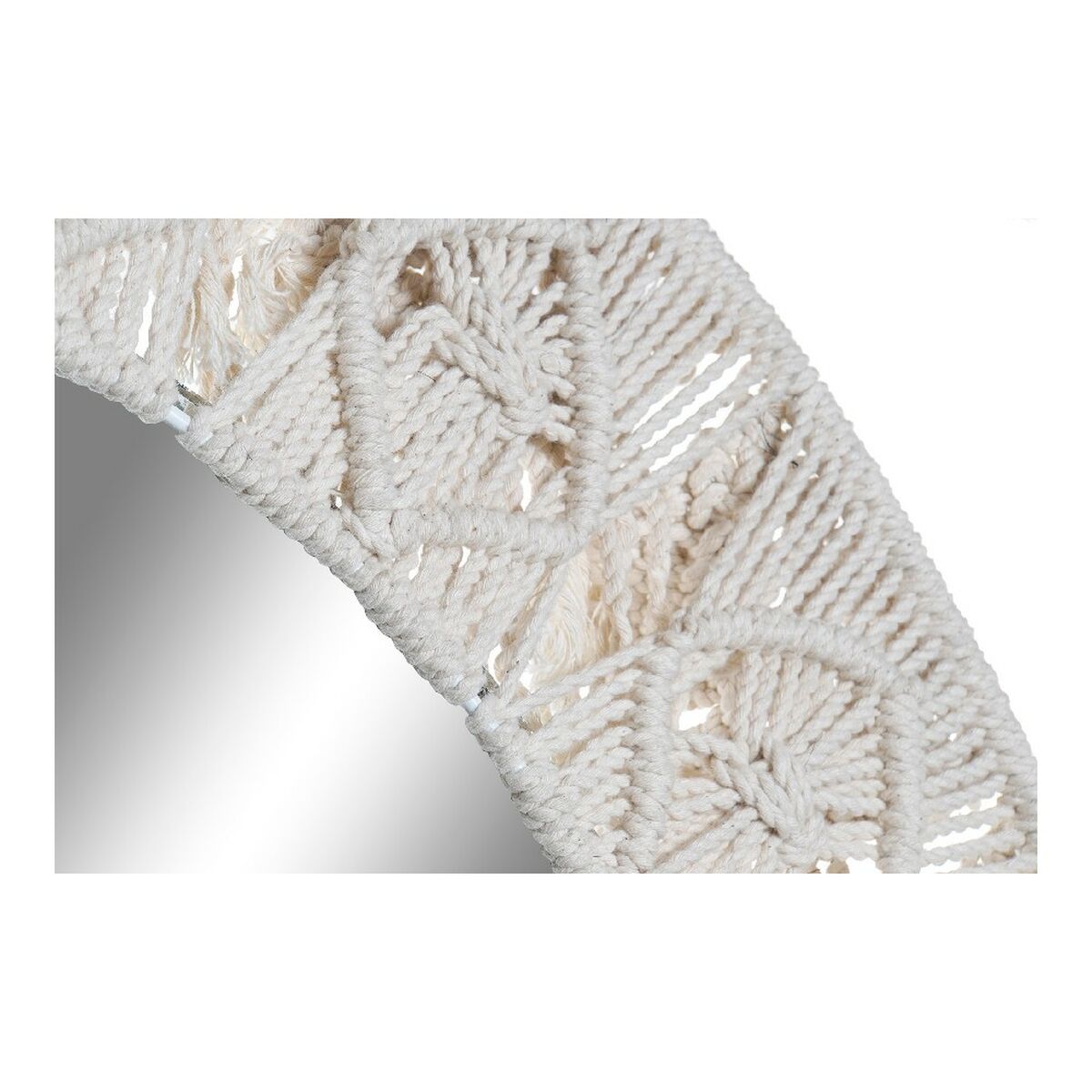 Väggspegel DKD Home Decor Vit Boho Makramé 75 x 2 x 75 cm - 4