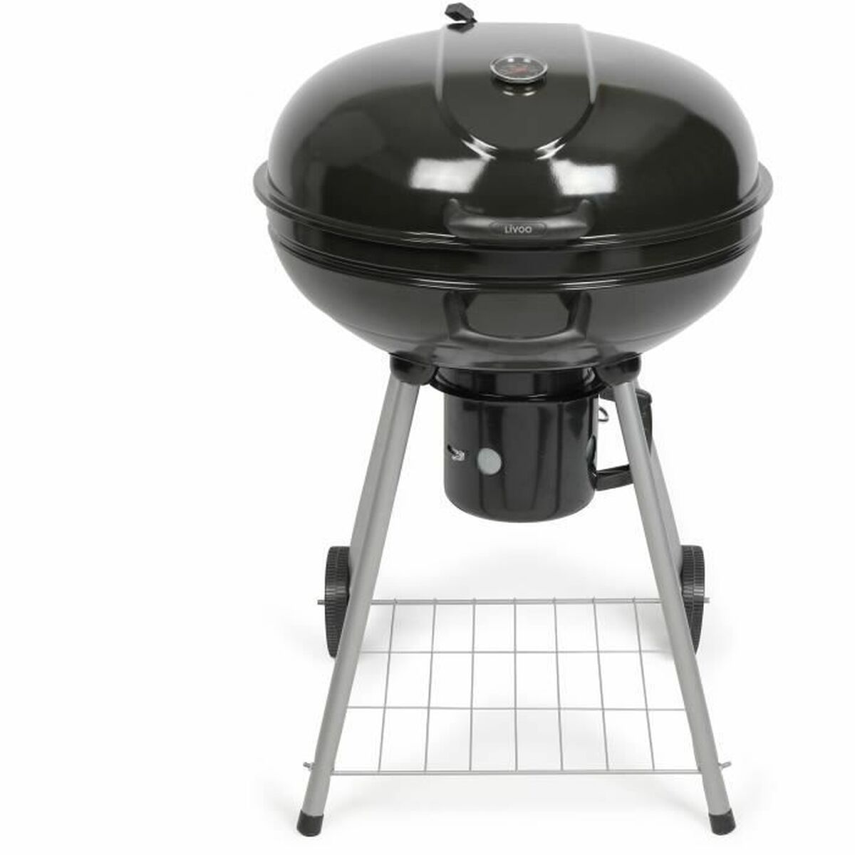 Kolgrill med lock och hjul Livoo DOC270 Svart Metall Rund - 13