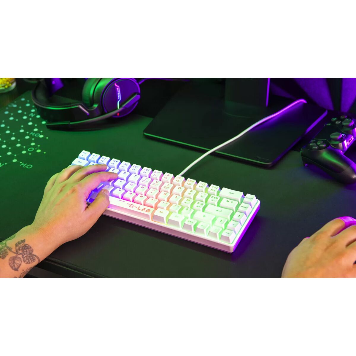 Tangentbord The G-Lab KEYZ-HYDROGEN-W/SP Vit - 2