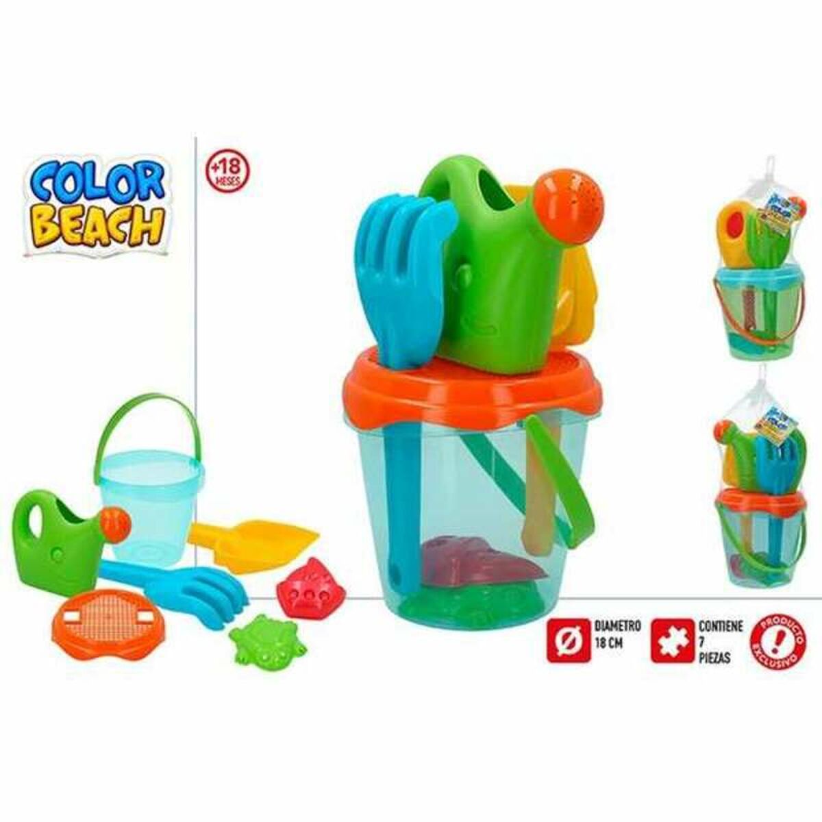 Hink för Stranden Colorbaby Blå Orange 18 cm - 3