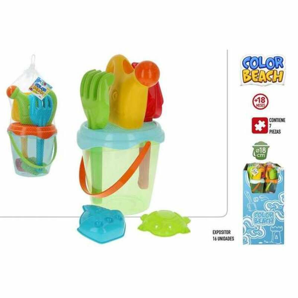 Hink för Stranden Colorbaby Blå Orange 18 cm - 2