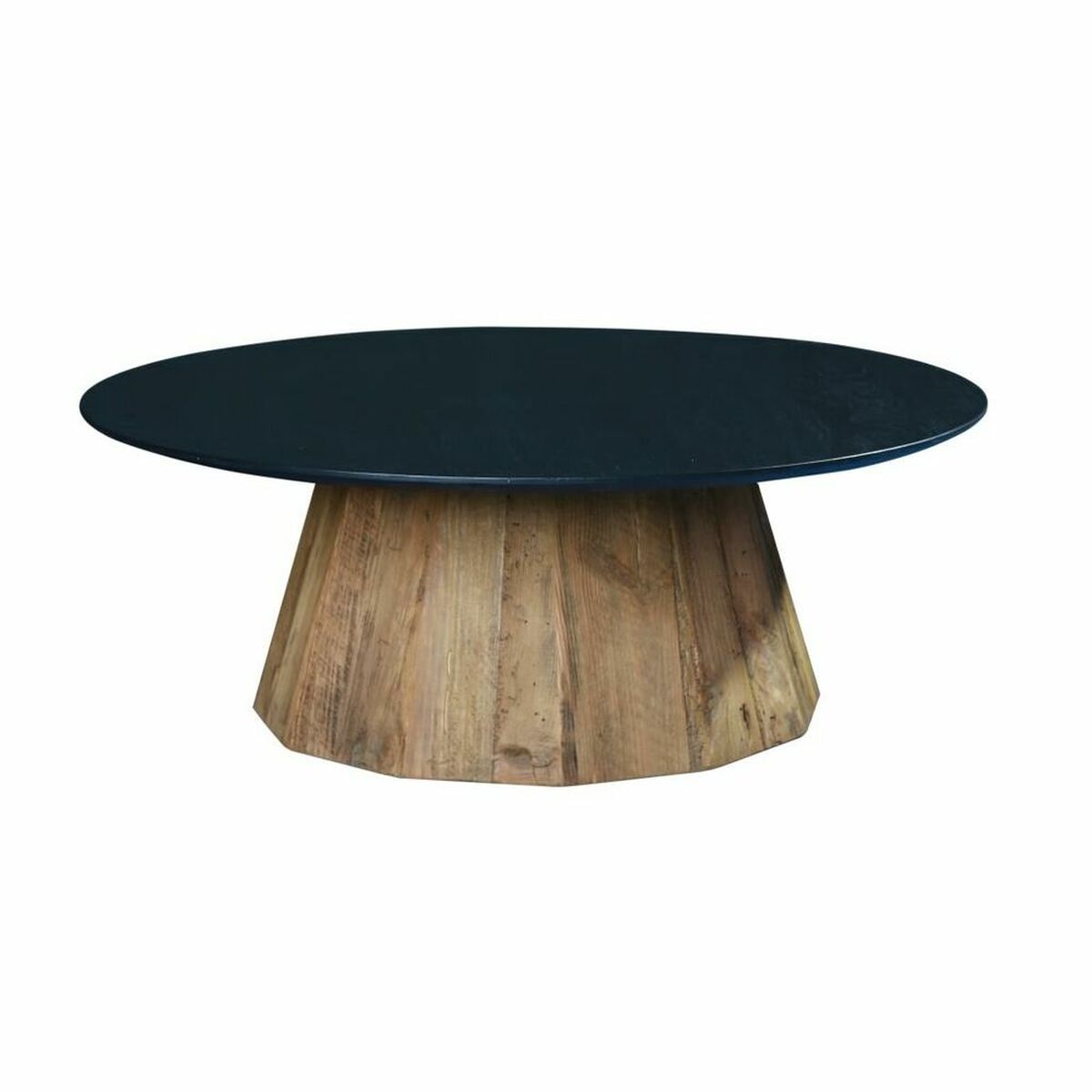 Soffbord DKD Home Decor Svart Naturell Trä Furu Återvunnet Trä 90 x 90 x 32,5 cm